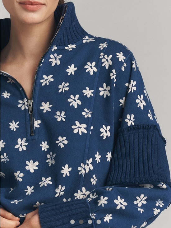 Anthropologie Daily Practice Indy Half Zip Pullover Sweatshirt S NWT - Picture 2 of 8